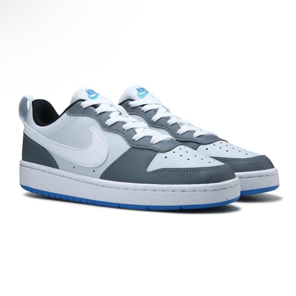 Nike court borough low recraft‎ GS. Platinum white - Cool grey.